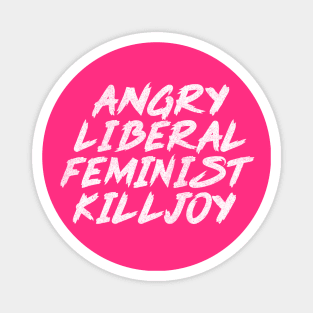 Angry Liberal Feminist Killjoy / Faded Style Vintage Look Magnet